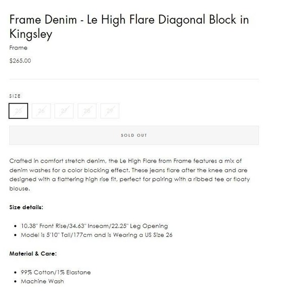 Frame Le High Flare Diagonal Block Boho Patchwork Hippie Jeans 26 29inseam - Picture 5 of 16